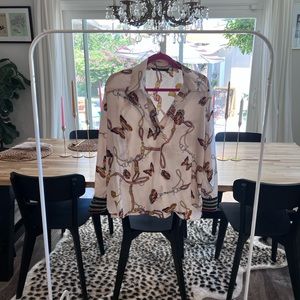 Patterned button down blouse